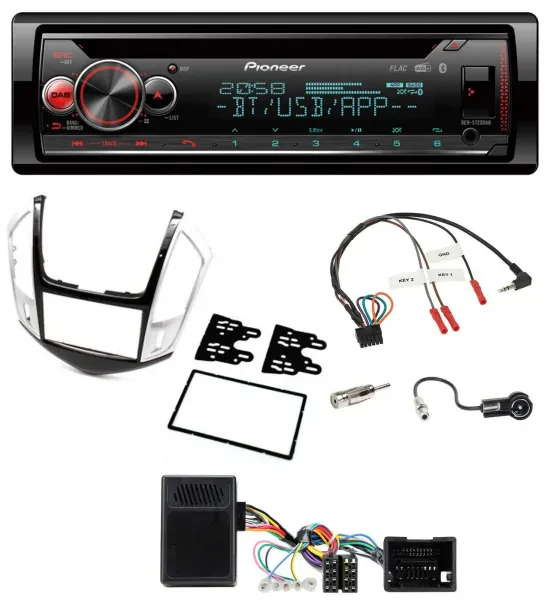 Pioneer Lenkrad DAB CD Bluetooth USB Autoradio für Chevrolet Cruze 2011-2016 sil
