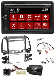 Blaupunkt TMC USB Lenkrad Bluetooth DAB 2DIN Navigation für Hyundai Santa Fe 3 S