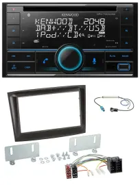 Автомагнитола Kenwood 2-DIN CD DAB USB MP3 Bluetooth для Fiat Doblo (с 2015), черная