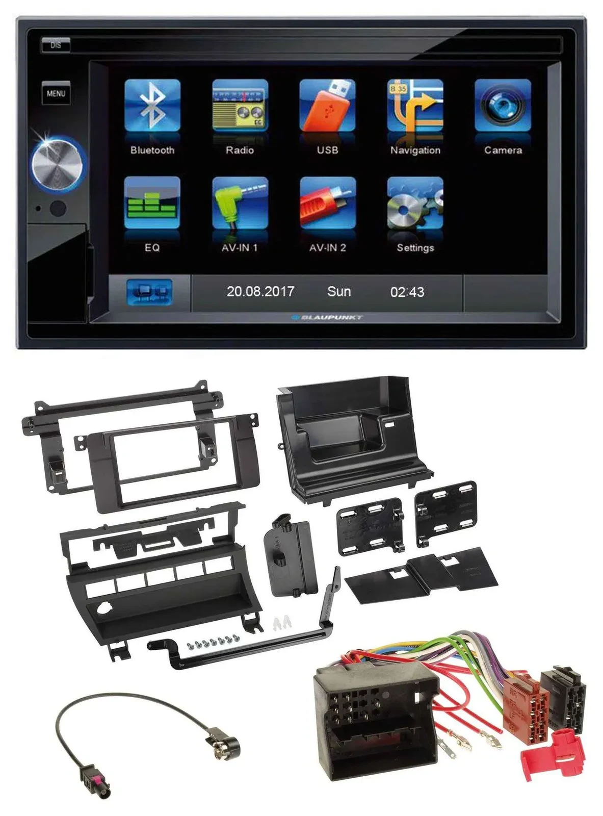 Blaupunkt SD Bluetooth 2DIN MP3 USB AUX Autoradio für BMW 3er 2002-2006 5 Schalt