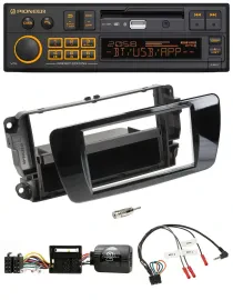 Автомагнитола Pioneer DAB, USB, Bluetooth, для Seat Ibiza, поддержка управления с руля, черный рояльный лак