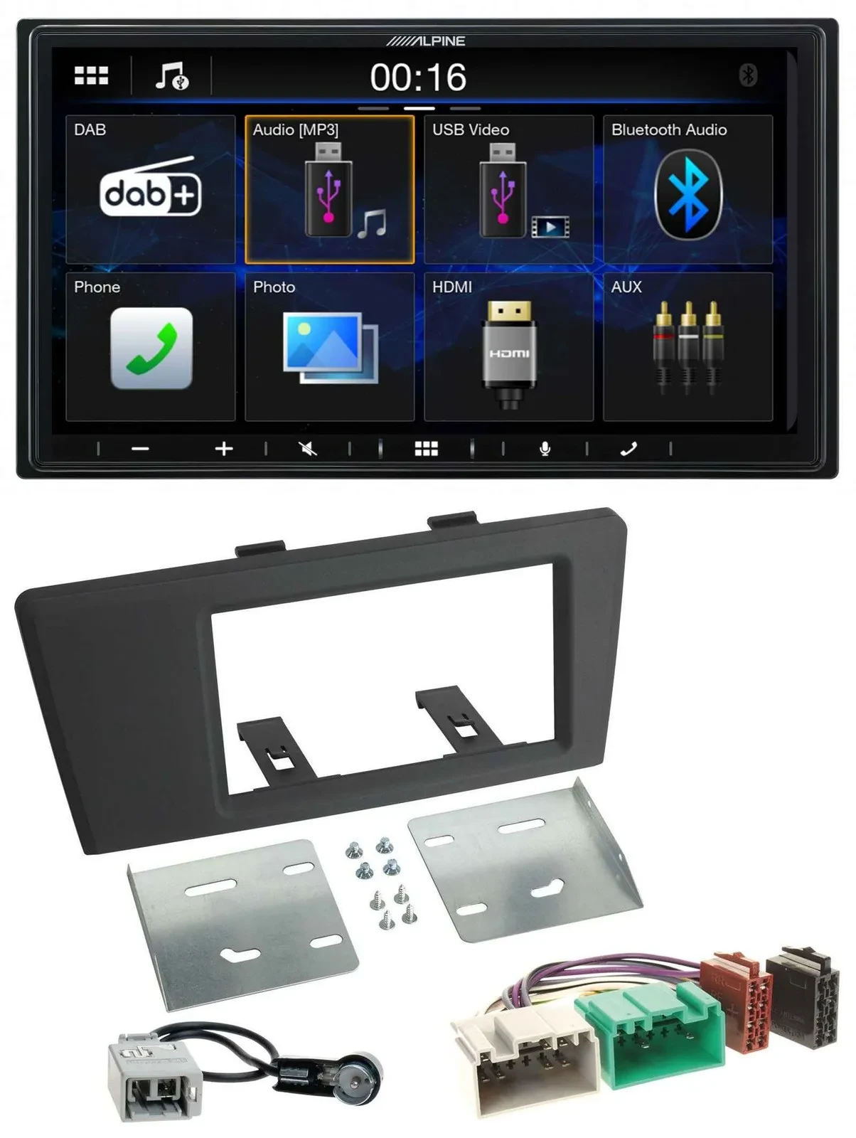 Автомагнитола Alpine 2DIN Bluetooth DAB USB для Volvo S60/S70/C70/V70 (2000–2003)