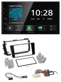 Kenwood Bluetooth MP3 DAB USB 2DIN Autoradio für Nissan Micra ab 2017 schwarz gl