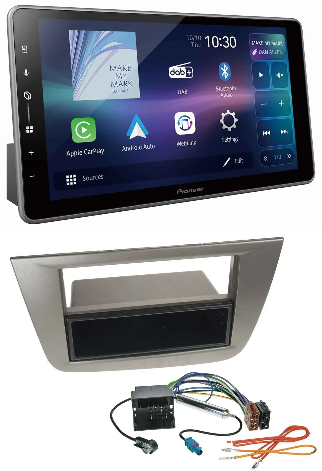 Pioneer Bluetooth USB DAB MP3 Autoradio für Seat Altea Toledo ab 05 Anthrazit-me