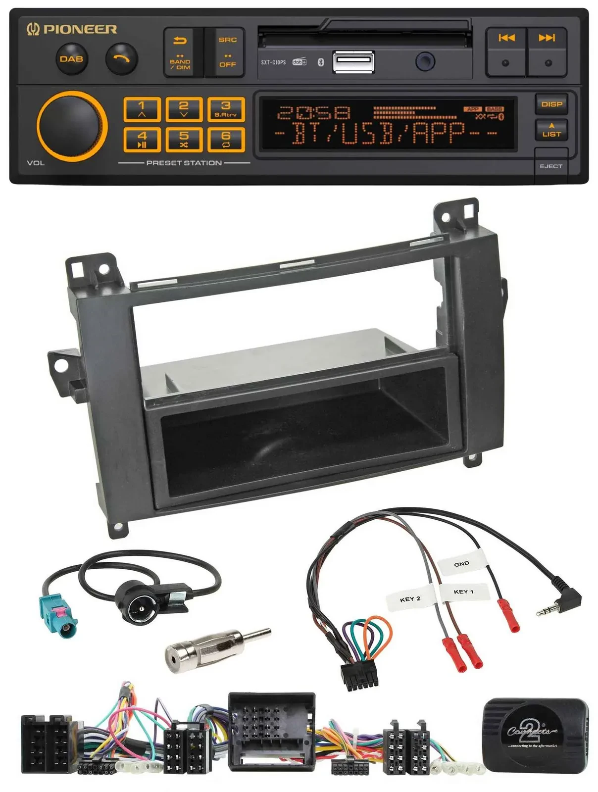 Pioneer DAB Lenkrad USB Bluetooth Autoradio für Mercedes A-Klasse W169 B-Klasse