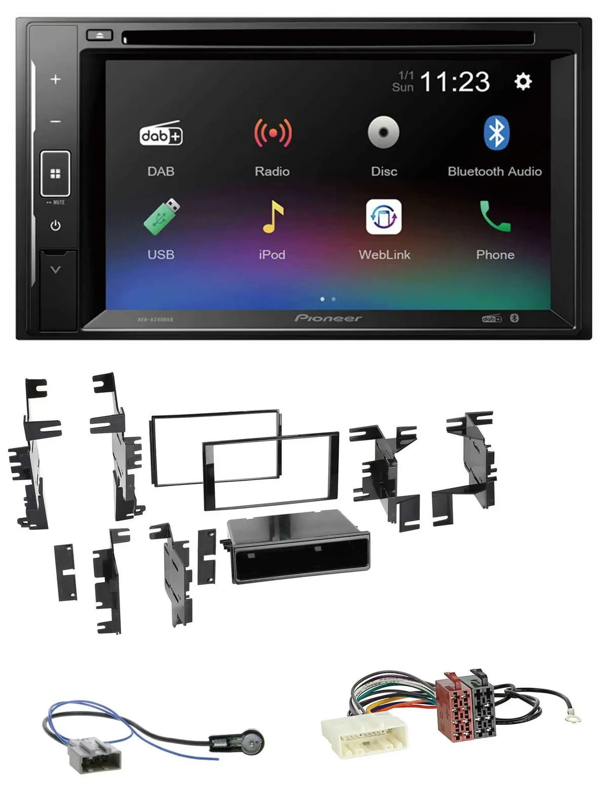 Pioneer Bluetooth MP3 USB 2DIN DAB DVD Autoradio für Nissan Versa Tiida C11 2007