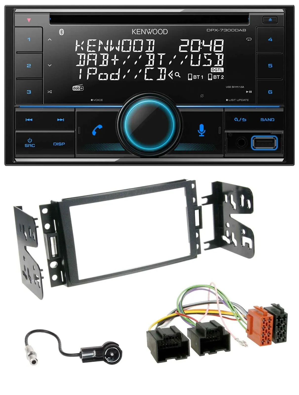 Автомагнитола для Chevrolet Corvette и Uplander Kenwood 2-DIN CD/DAB/USB/MP3, Bluetooth