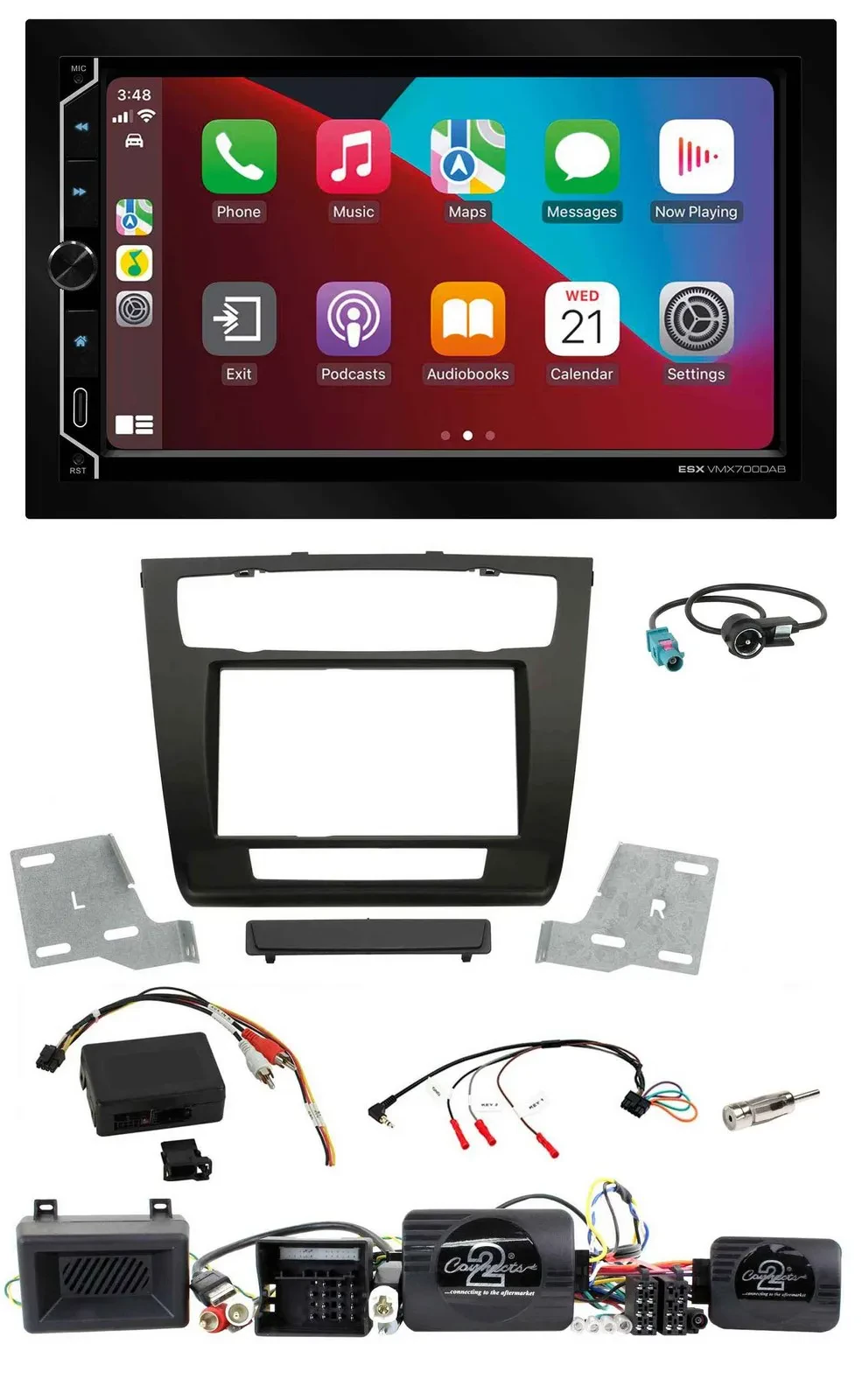 ESX 2DIN DAB USB Lenkrad Bluetooth Autoradio für BMW 1er Aktiv PDC aut. Klima 07
