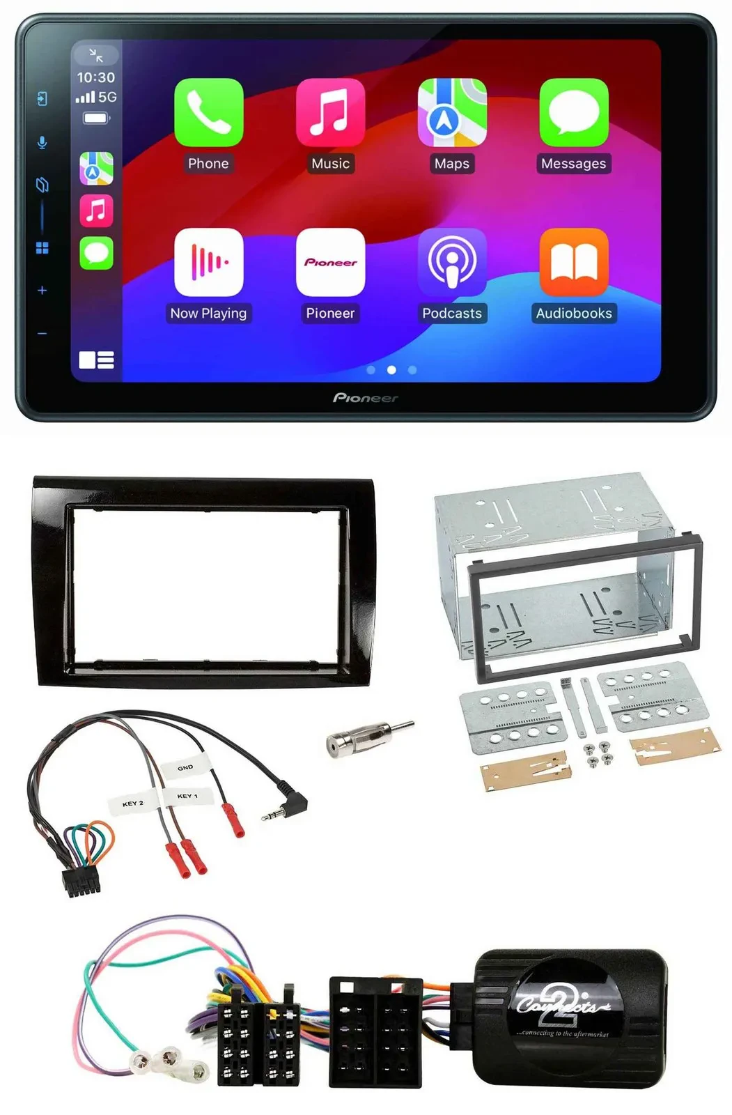 Pioneer Bluetooth 2DIN USB Lenkrad DAB Autoradio für Fiat Bravo 2007-2014