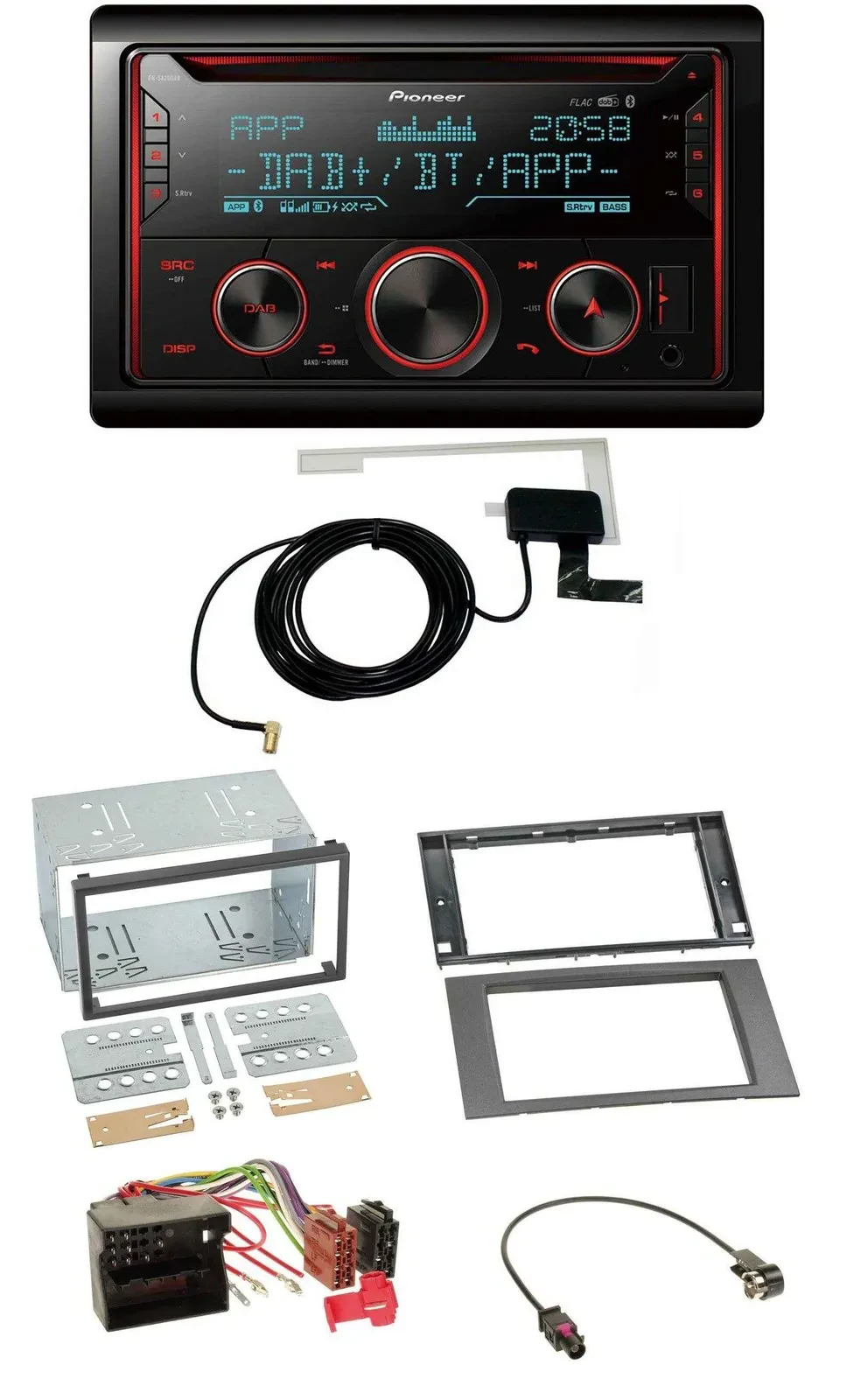 Pioneer 2DIN MP3 DAB USB CD Bluetooth Autoradio für Ford C-Max Galaxy S-Max 03-0