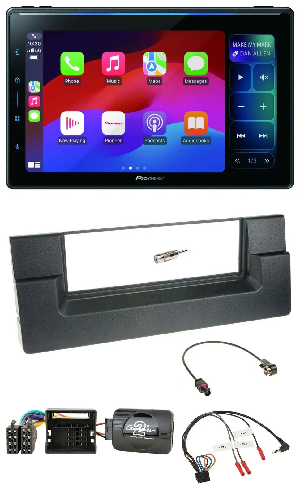 Pioneer Bluetooth DAB Lenkrad USB Autoradio für BMW 5er E39 2001-2004 Quadlock