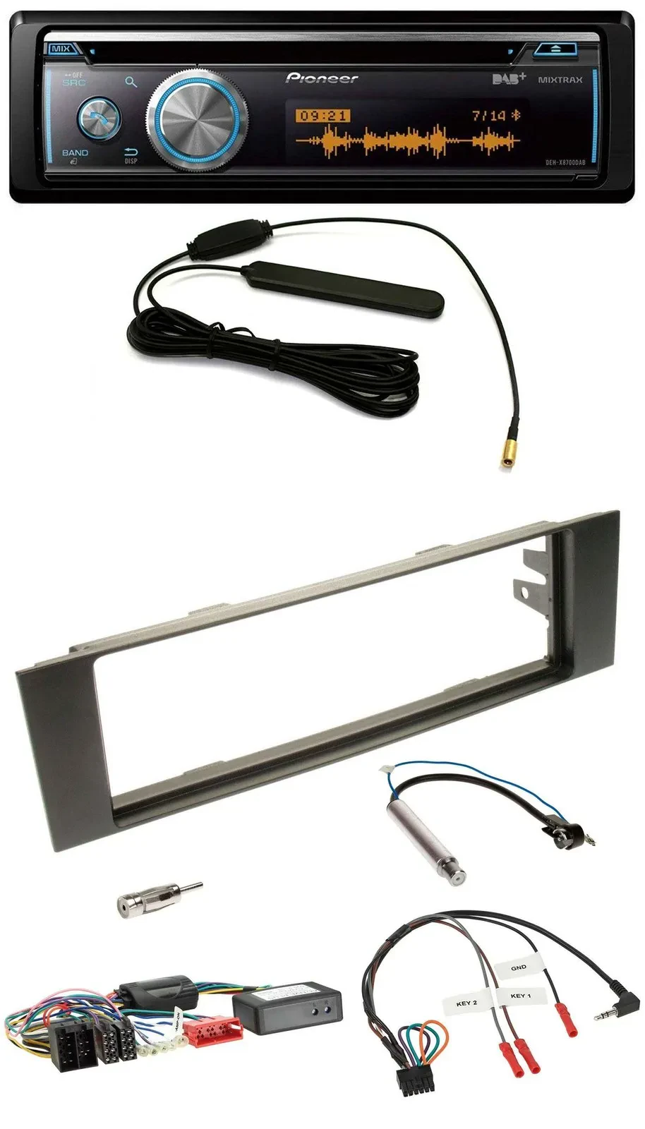 Pioneer CD USB Bluetooth DAB Lenkrad Autoradio für Audi A3 03-06 Teilsystemadapt