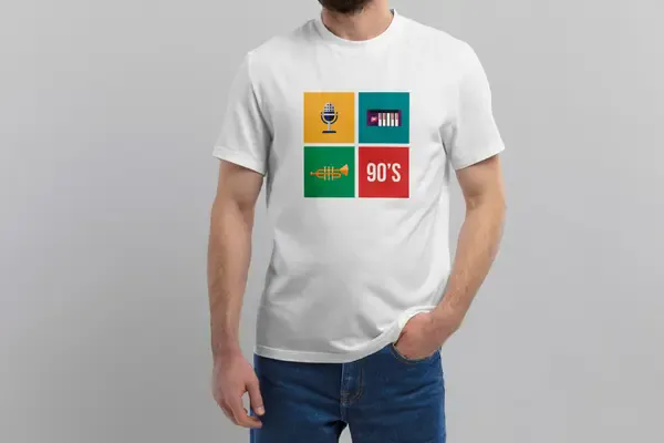 Футболка Popmerch MWL125 "Colored 90s" белая, мужская, размер L