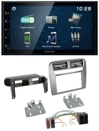 Kenwood 2DIN Bluetooth MP3 USB DAB Autoradio für Fiat Grande Punto 05-09 anthraz
