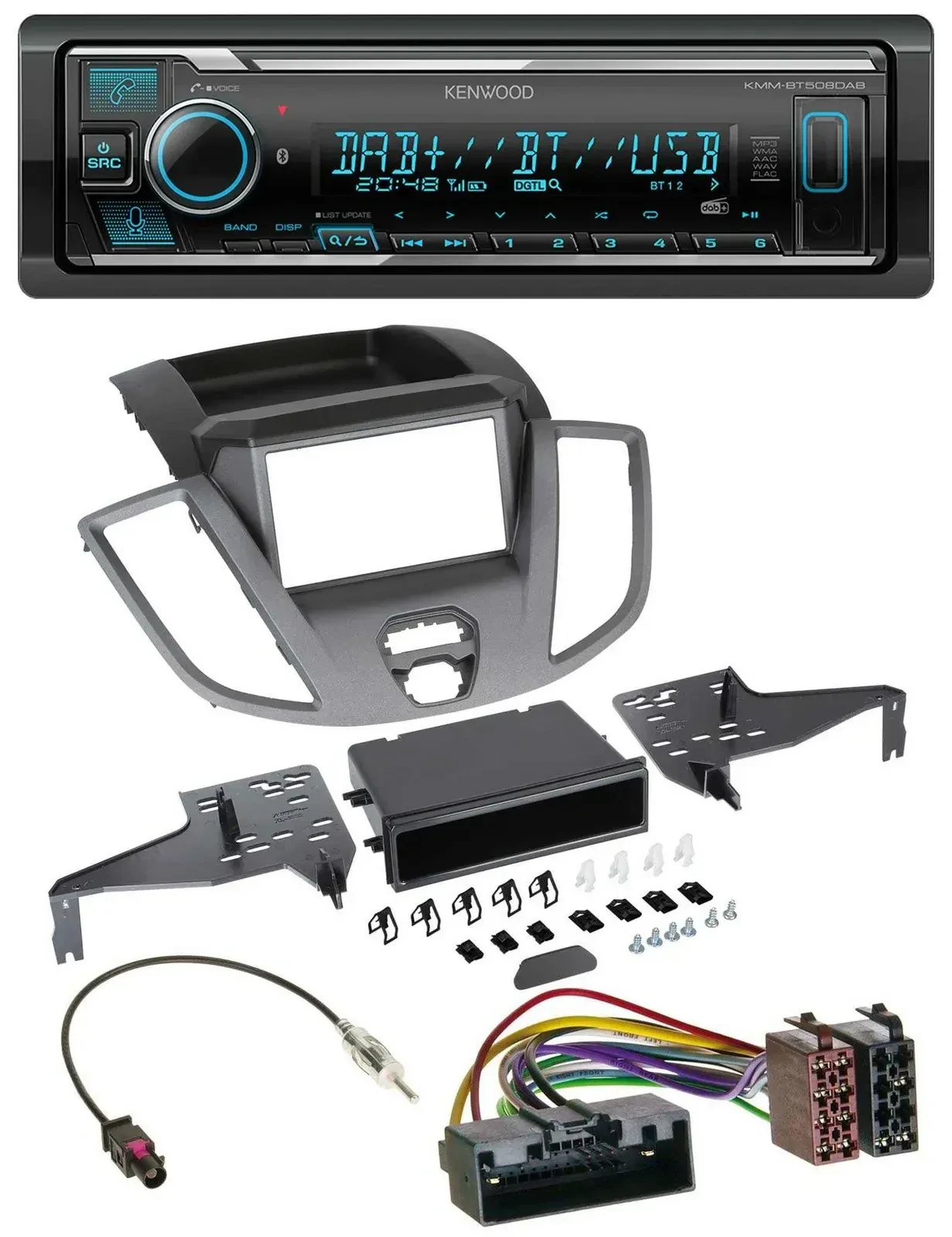 Автомагнитола для Ford Transit V363 (2014–2018) Kenwood Bluetooth, DAB, USB, MP3