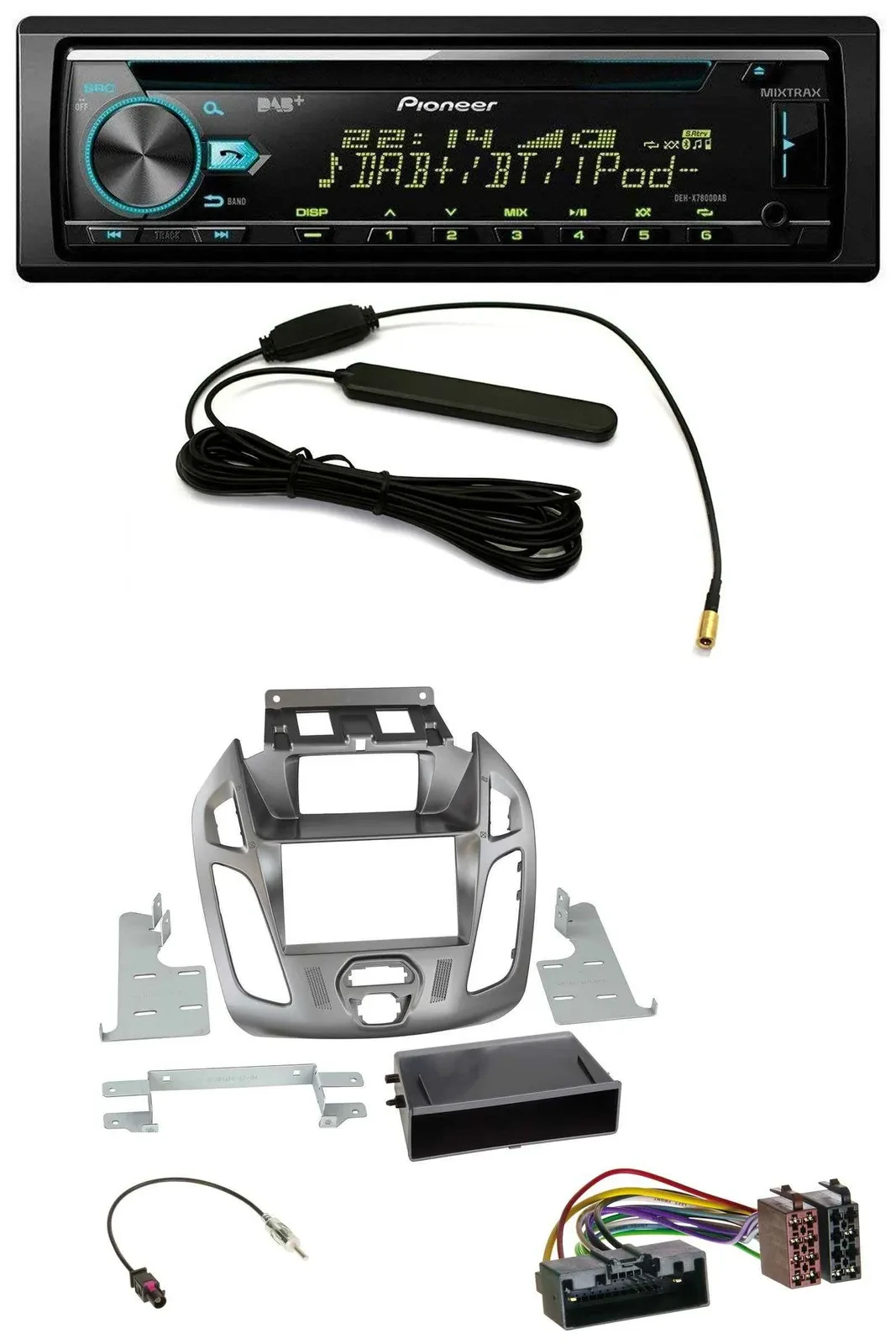 Автомагнитола Pioneer CD/MP3/AUX/DAB/USB для Ford Transit Connect (2012–2018) с дисплеем