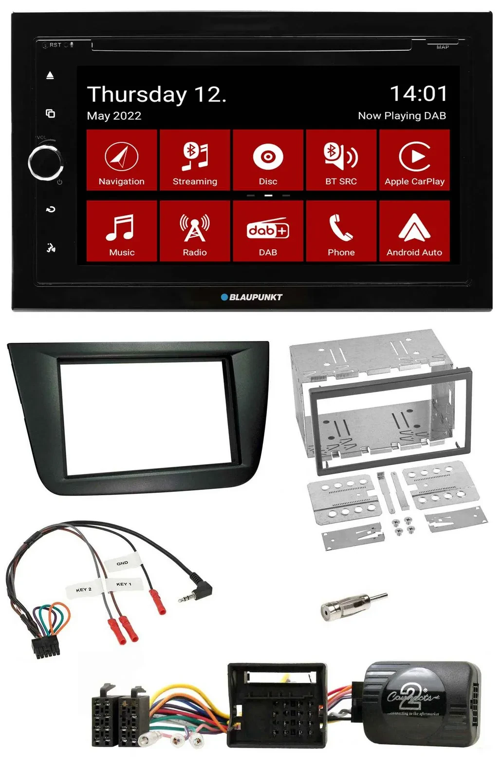 Автомагнитола для Seat Altea/Toledo Blaupunkt 2DIN, Bluetooth, USB, DAB, навигация (TMC)