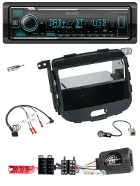 Kenwood Bluetooth Lenkrad DAB USB Autoradio für Hyundai i10 09-13 schwarz Rubber