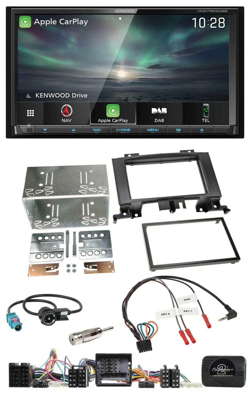 Kenwood Bluetooth USB 2DIN Lenkrad TMC DAB Navigation für Mercedes Sprinter Audi