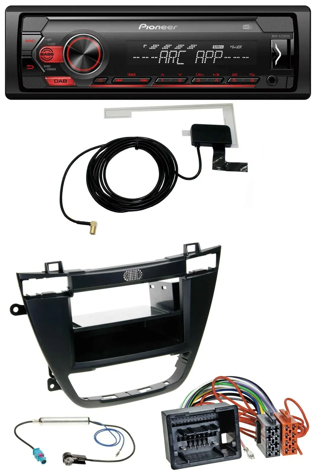 Автомагнитола для Opel Insignia 2008–2013 Pioneer 1DIN USB DAB MP3 AUX черная