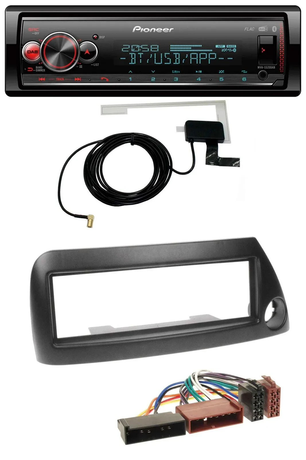 Pioneer Bluetooth DAB USB MP3 Autoradio für Ford Ka (bis 2008) - schwarz