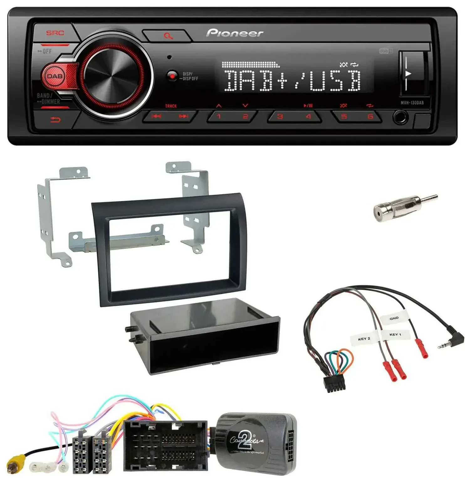 Автомагнитола Pioneer 1 DIN, DAB, USB, MP3, для Citroen Jumper (с 2014), поддержка управления с руля