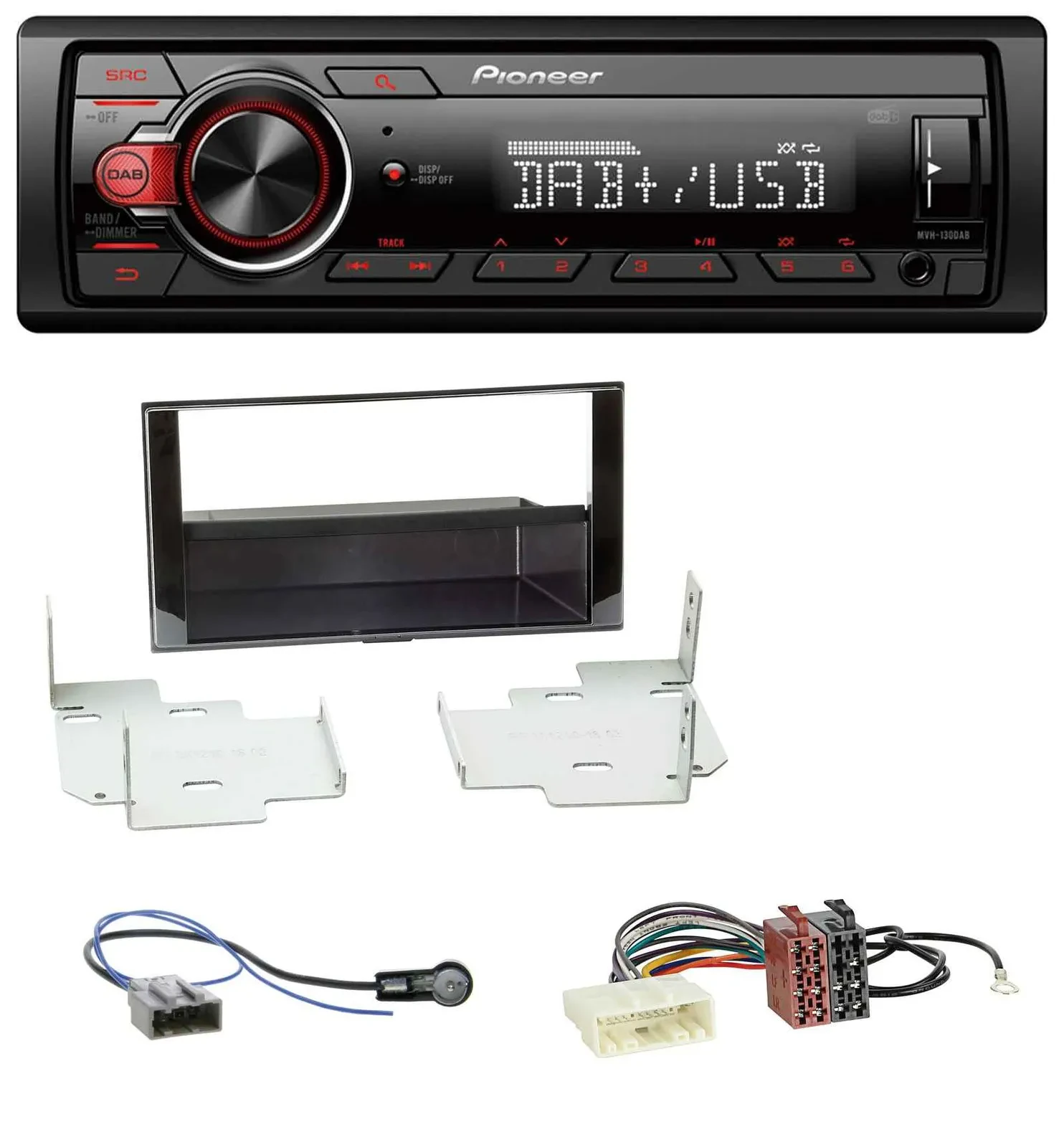 Pioneer MP3 1DIN DAB USB AUX Autoradio für Nissan Micra (2013-2017) piano