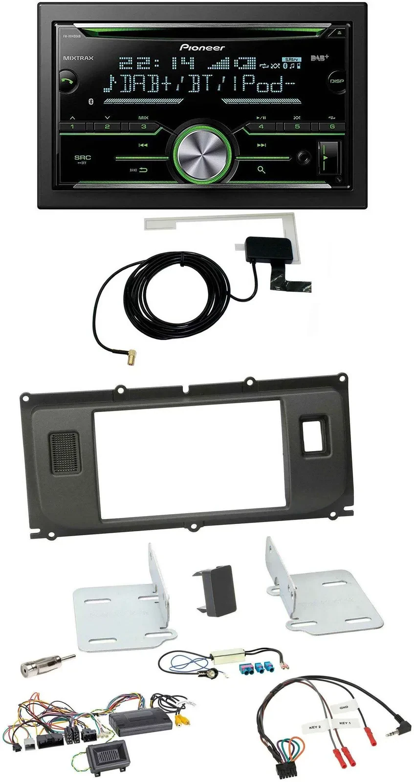 Автомагнитола Pioneer 2DIN, CD, USB, Bluetooth, DAB, управление с руля, для Land Rover Evoque