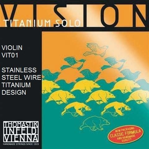 VIT01 Vision Titanium Отдельная струна E/Ми для скрипки размером 4/4, среднее натяжение, Thomastik