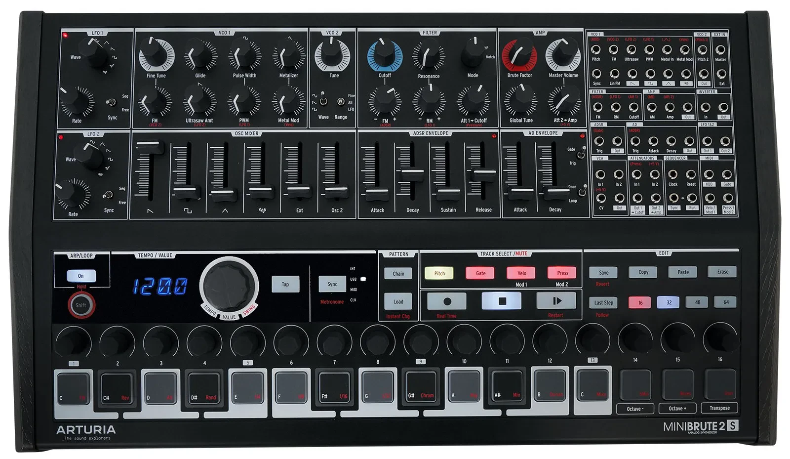 Arturia Minibrute 2S NOIR USB MIDI Analog Sequencer Synthesizer Mini Brute Two S
