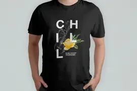 Футболка Popmerch MBS116 "Chill Flowers" черная, мужская, размер S