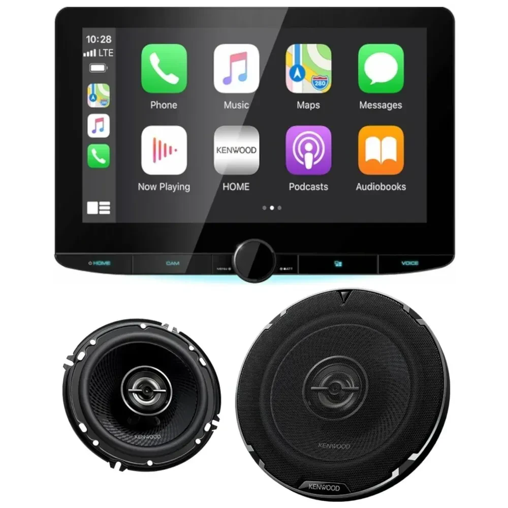 Автомагнитола Kenwood DMX1037S + KFC-1698RS сенсорный экран 10.1", с коаксиальными динамиками 6.5" (пара)