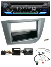 JVC Bluetooth Lenkrad USB DAB CD Autoradio für Seat Leon 2005-2010 dunkelgrau me