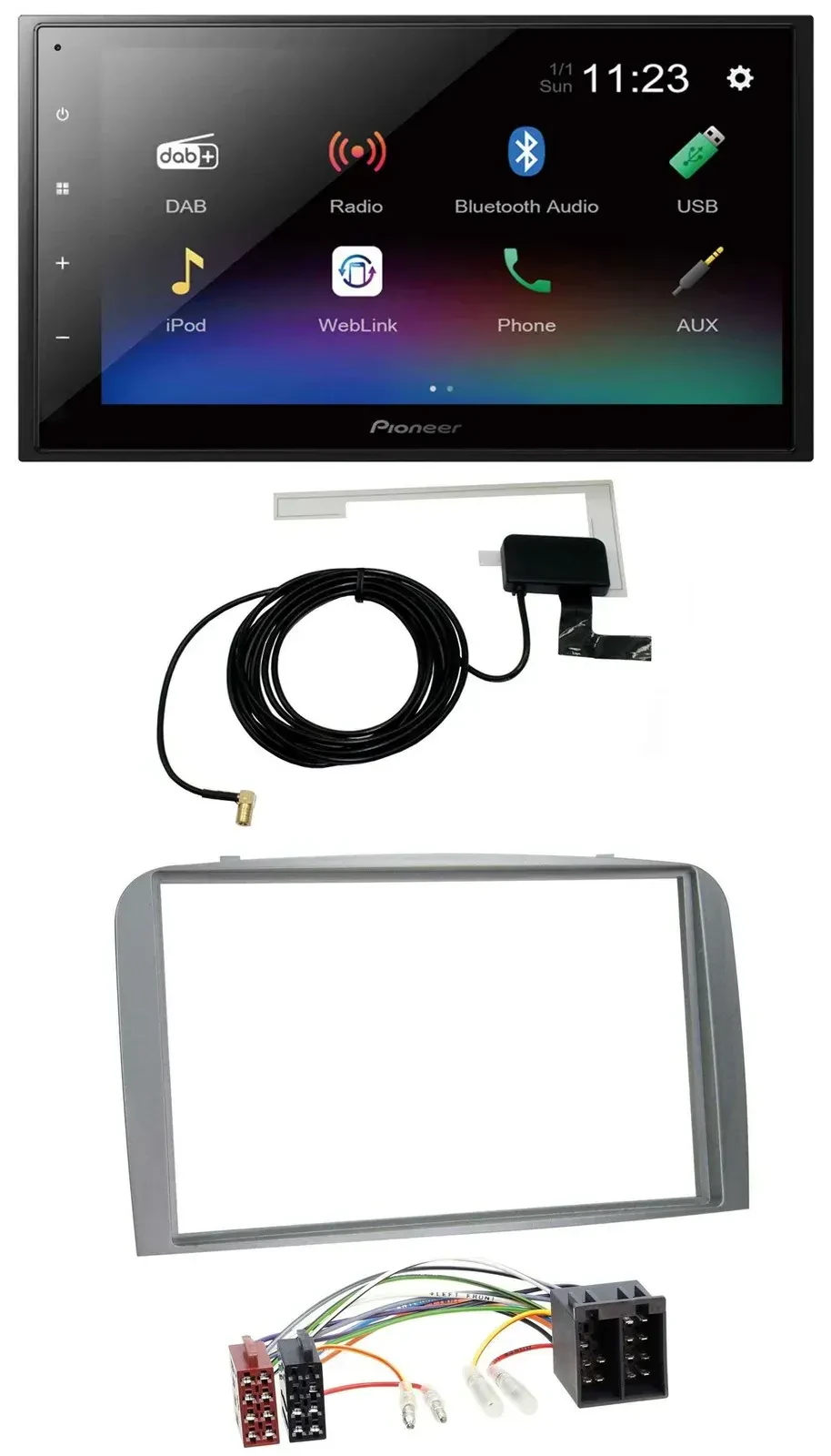 Pioneer DAB MP3 Bluetooth 2DIN USB Autoradio für Alfa Romeo 147 GT 00-10 silber