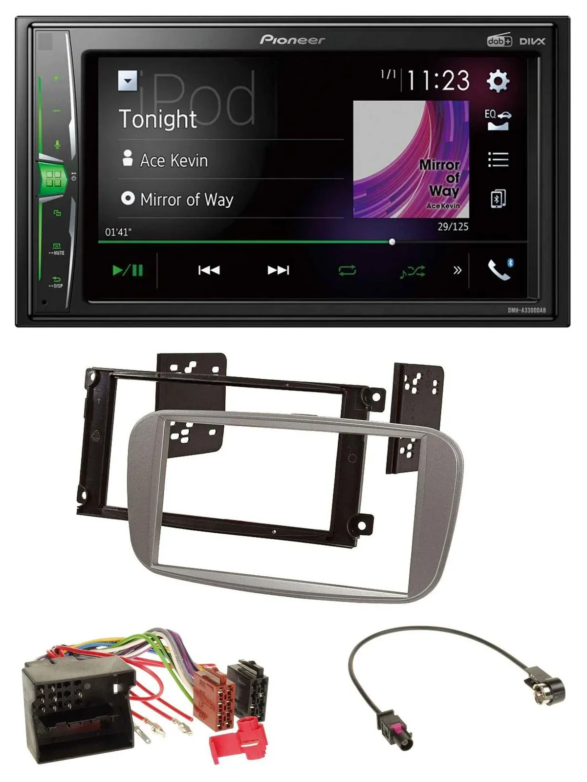 Pioneer 2DIN MP3 DAB USB Bluetooth Autoradio für Ford Mondeo 07-14 S-Max silber