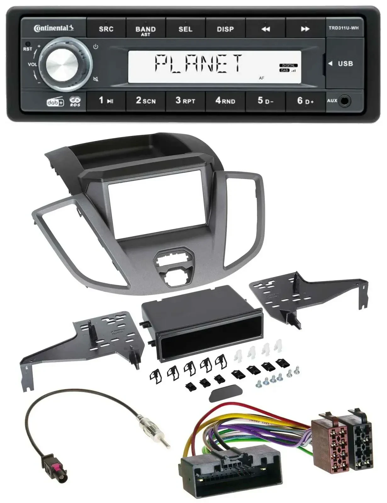 Continental MP3 AUX USB DAB 1DIN Autoradio für Ford Transit V363 (2014-2018)