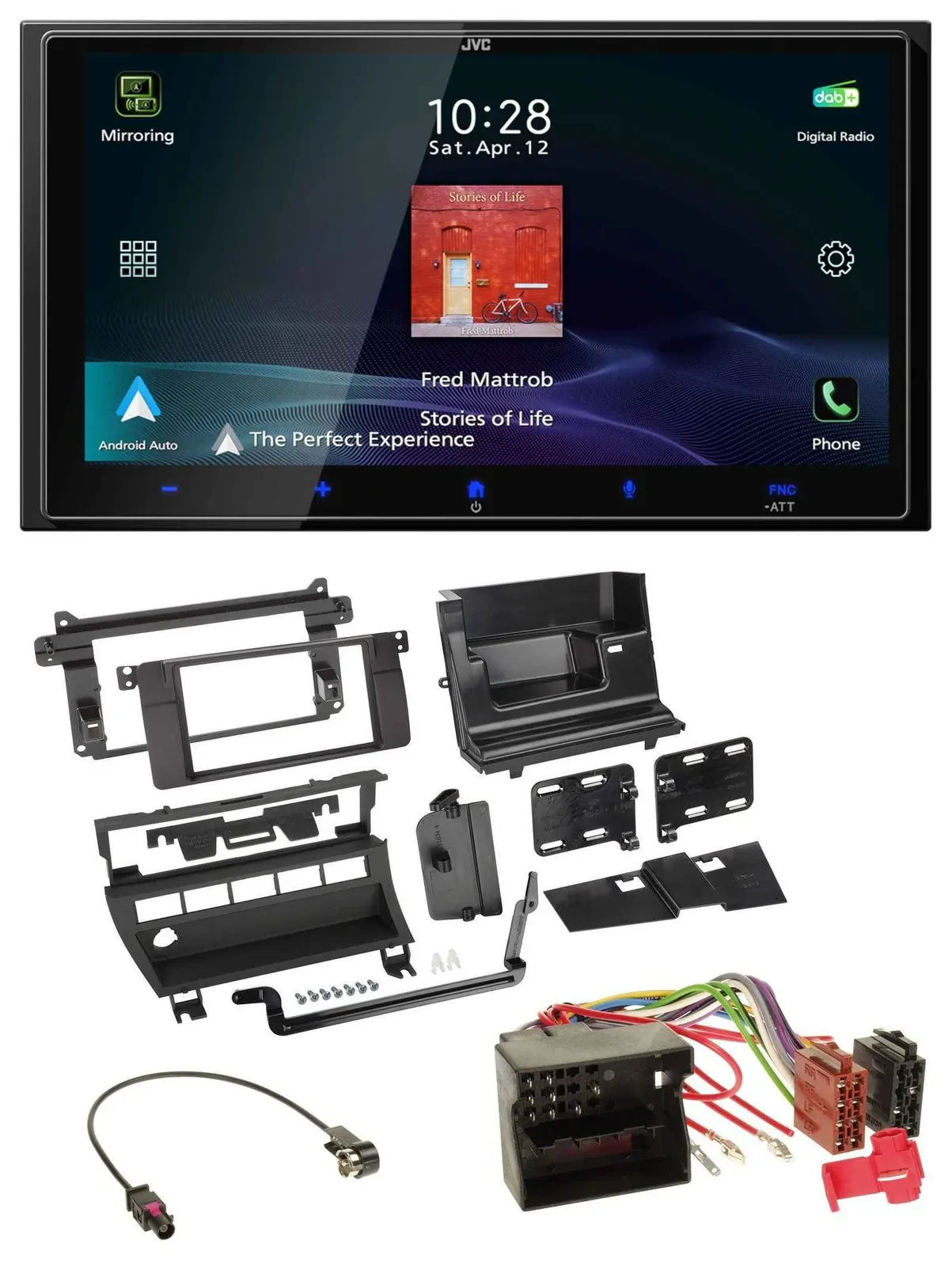 JVC USB Bluetooth 2DIN DAB MP3 Autoradio für BMW 3er 2002-2006 5 Schalteröffnung