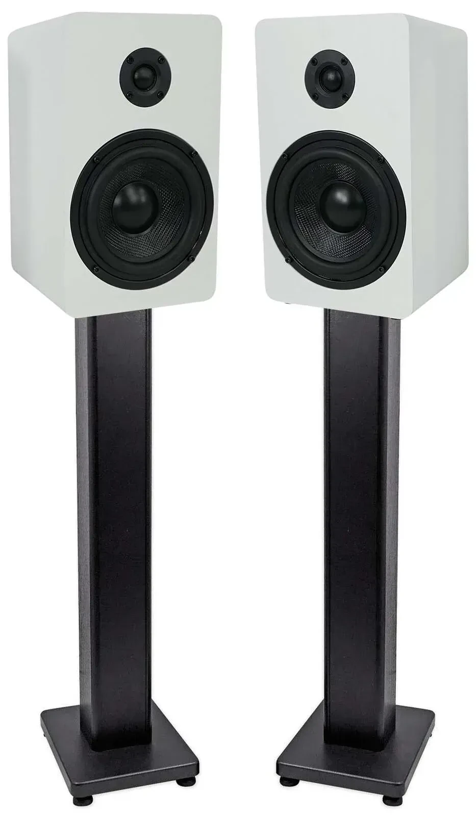 Широкополосная акустическая система Rockville RockShelf 54W White со стойками (пара)