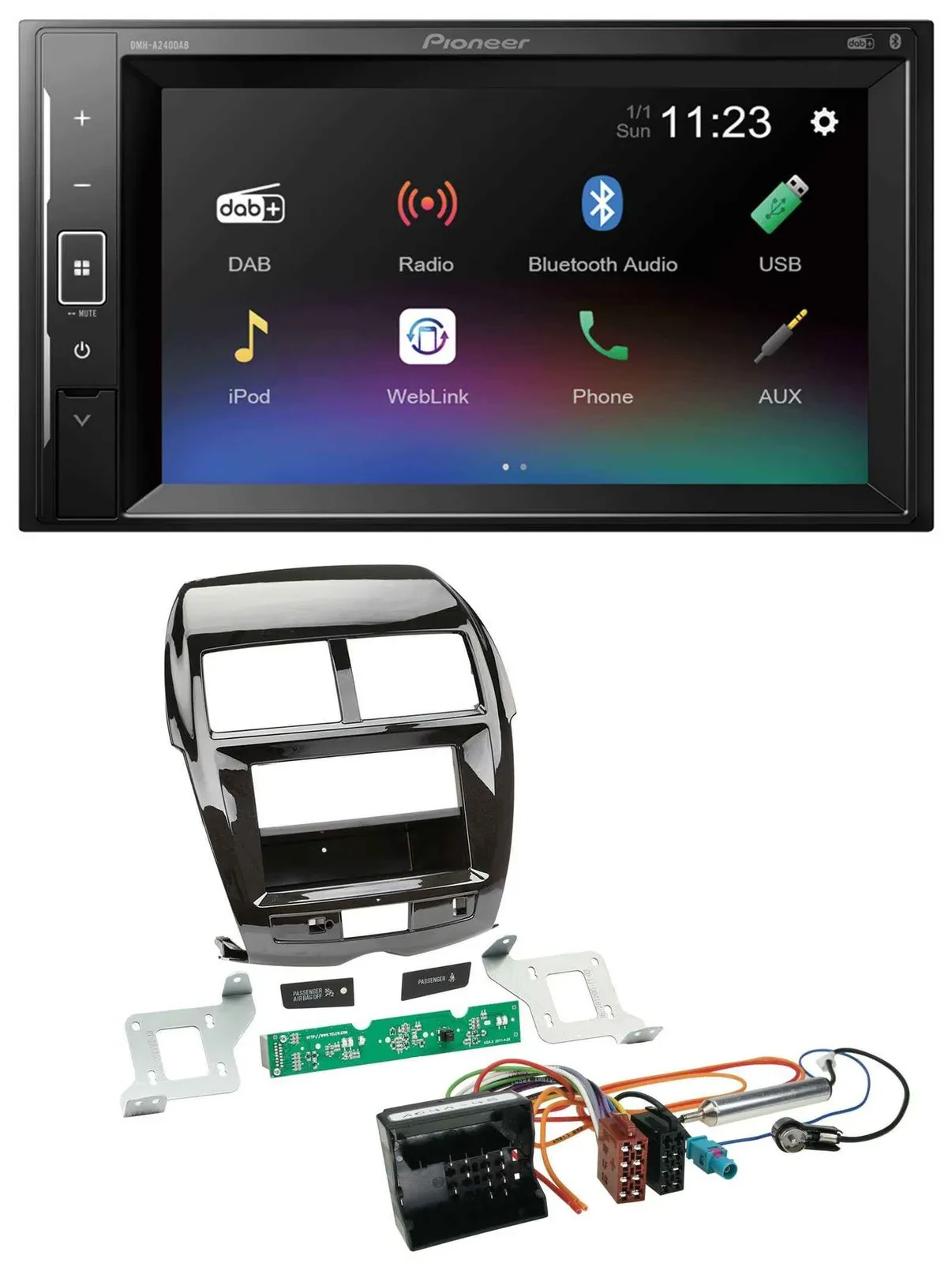 Автомагнитола Pioneer 2DIN, DAB, Bluetooth, USB, MP3 для Citroen C4, Mitsubishi ASX, Peugeot