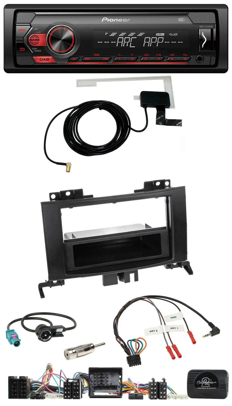 Pioneer 1DIN USB DAB MP3 Lenkrad Autoradio für Mercedes Sprinter W906 06-18 Audi