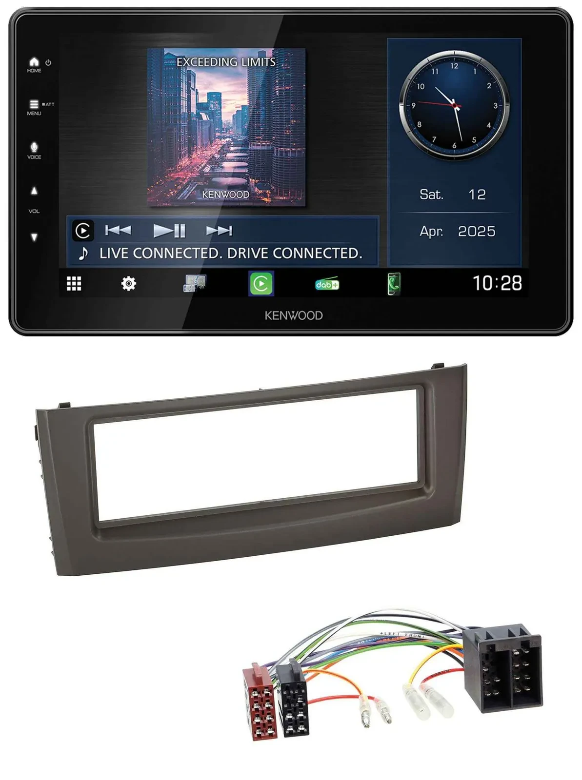 Kenwood MP3 Bluetooth USB DAB Autoradio für Fiat Grande Punto Punto ab 05 schwar