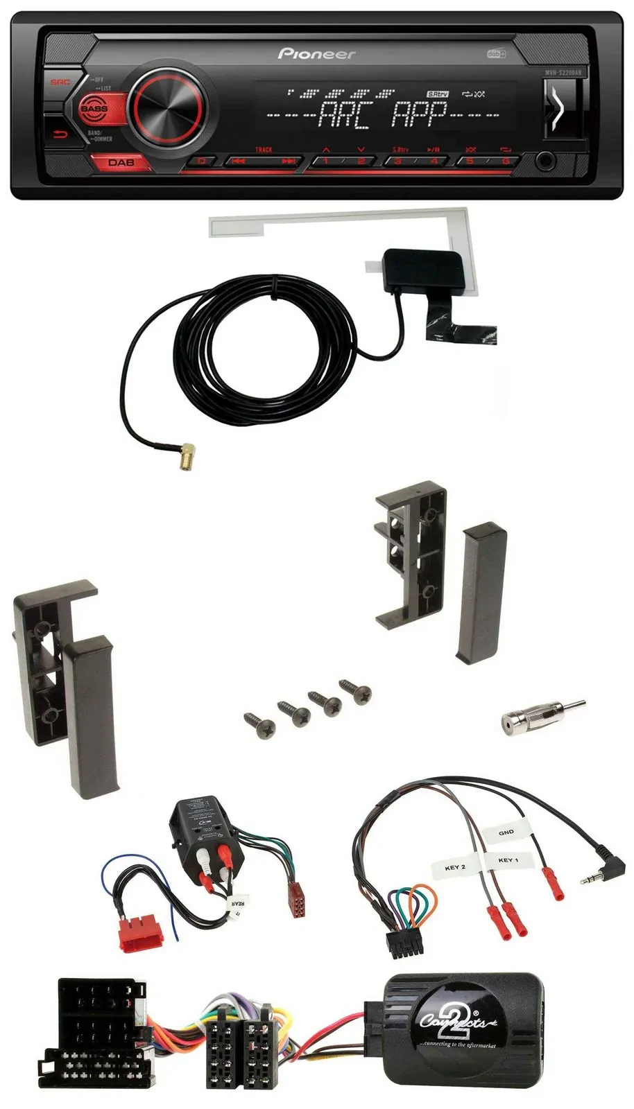 Автомагнитола Pioneer 1-DIN USB DAB MP3, поддержка управления с руля, для Audi A3/A4/A6 1999–2000, совместима с Bose