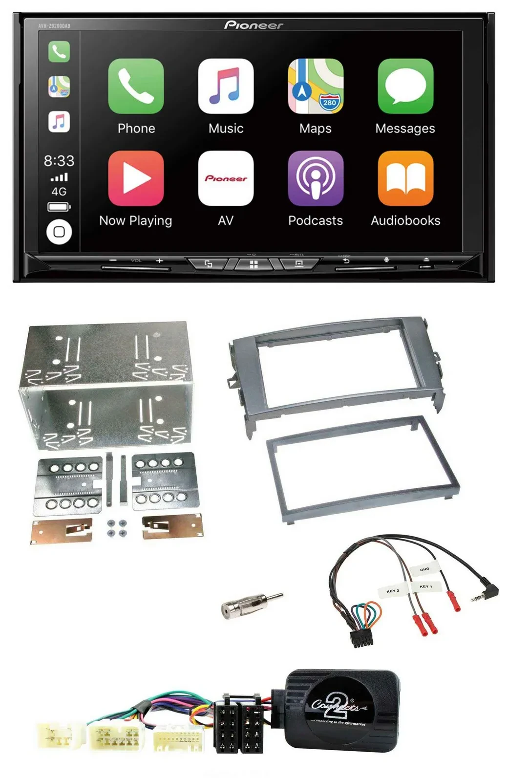Pioneer 2DIN Lenkrad USB DAB DVD Bluetooth Autoradio für Toyota Auris 2007-2011