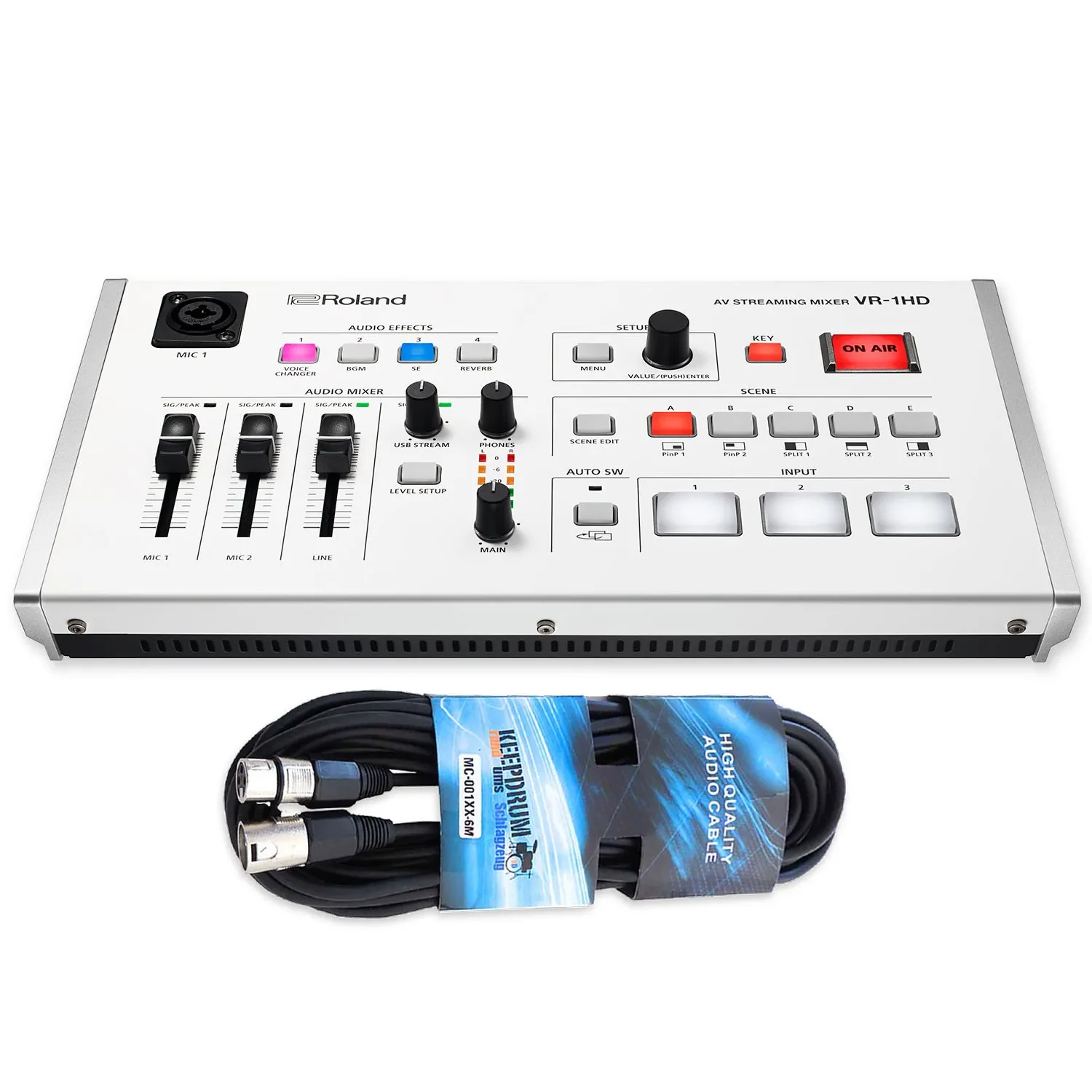 Микшер для стриминга ROLAND VR-1HD с XLR-кабелем keepdrum