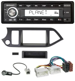 Continental USB 1DIN AUX DAB MP3 Autoradio für Kia Picanto ab 2011 Start-Stop