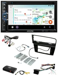 Alpine Bluetooth TMC USB DAB 2DIN Lenkrad Navigation für VW Golf VII 7 2012-2018