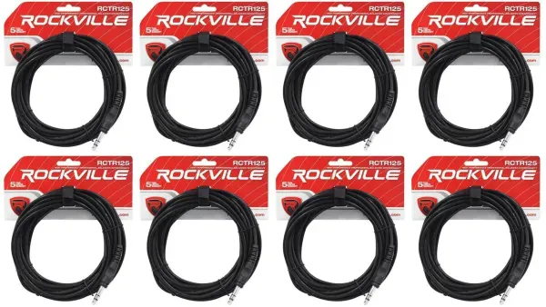 Коммутационный кабель Rockville RCTR125B Black 7.6 м (8 штук)