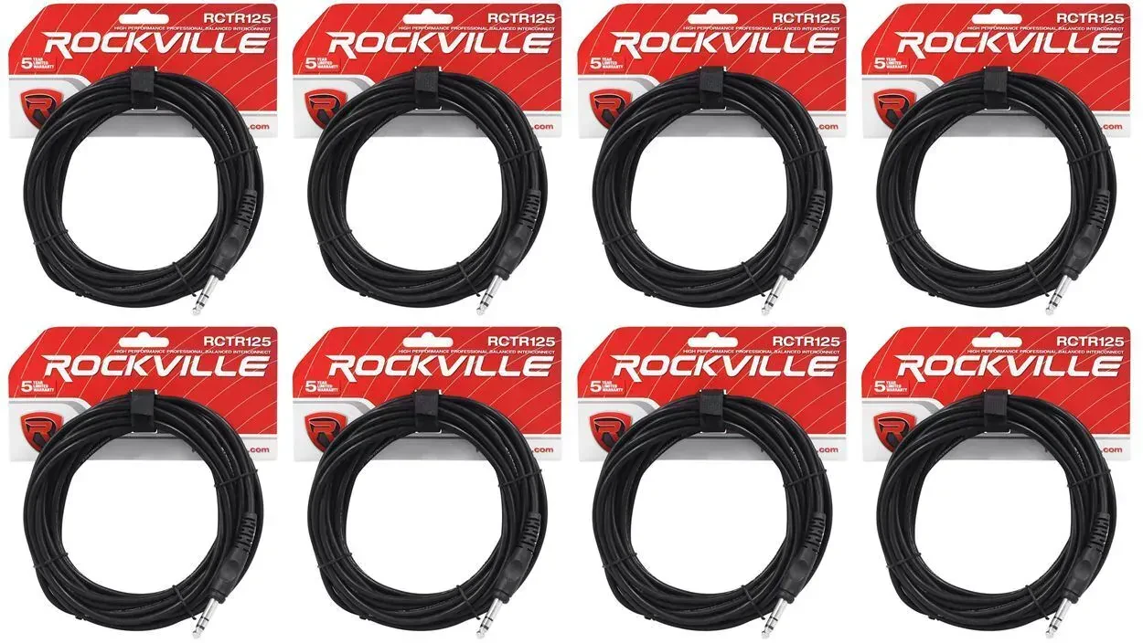 Коммутационный кабель Rockville RCTR125B Black 7.6 м (8 штук)