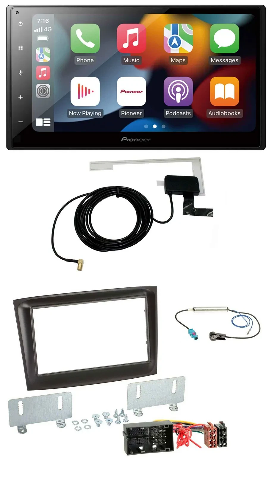 Автомагнитола для Fiat Doblo (с 2015) Pioneer 2 DIN, MP3, USB, Bluetooth, DAB, черный