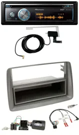 Pioneer Bluetooth DAB Lenkrad USB CD Autoradio für Fiat Panda 169 2007-2012 grau